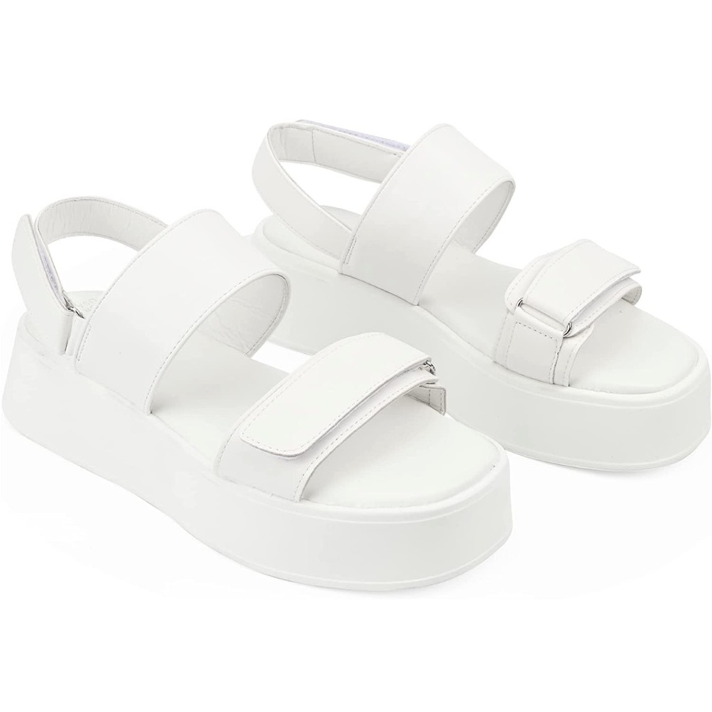 READYSALTED Women's Platform Slingback Sandals in Open Toe Ankle Velcro Strap